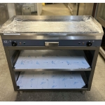 Electric steel Griddle with Two Burners & Stainless Steel Shelves