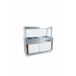 Heated Bain Marie Food Display with Sneeze Guard